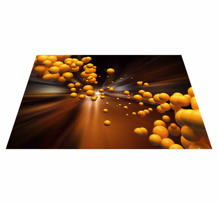 Vinylmatta orange livlig sferisk explosion - Tenstickers