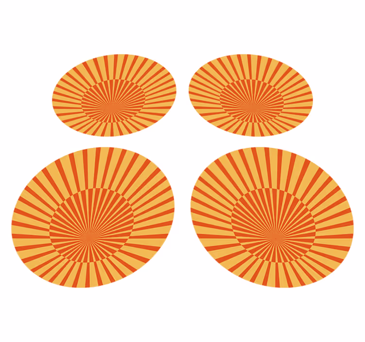 Vinylmatta orange 70-tals solcirkel - Tenstickers