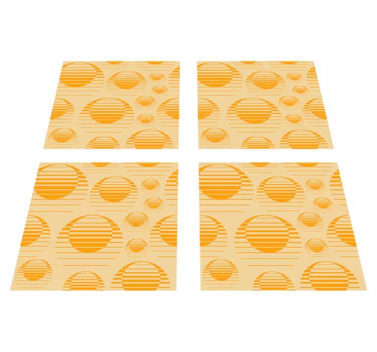 Vinylmatta orange retro solritning - Tenstickers