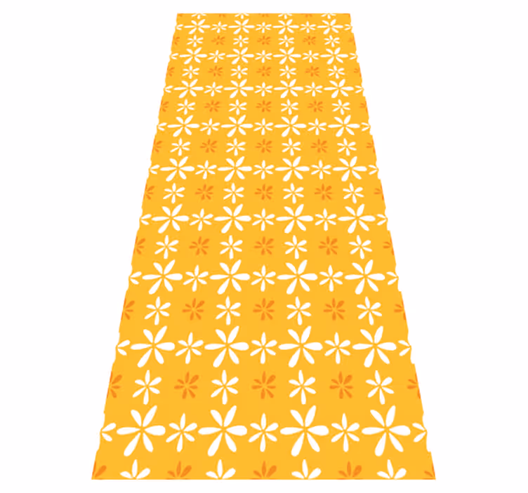 Vinylmatta orange små vita blommor - Tenstickers