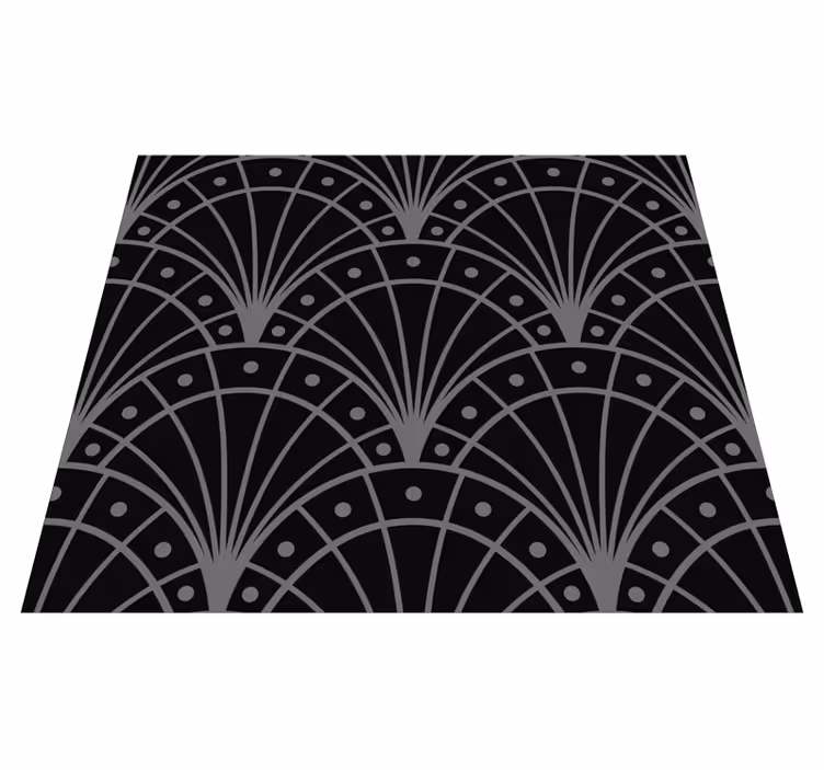 Vinylmatta svart elegant svart art deco - Tenstickers
