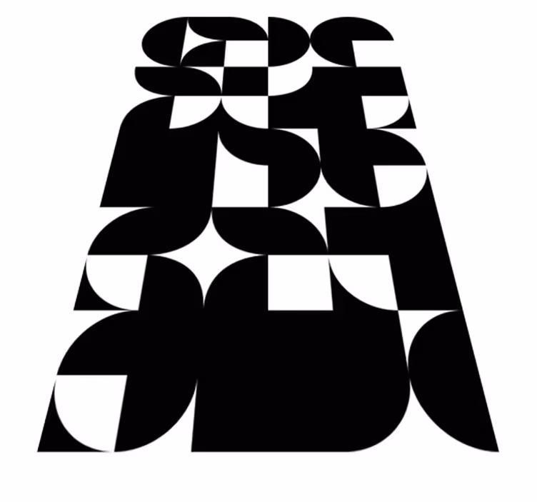 Vinylmatta svart svart cirkel geometriskt mönster - Tenstickers
