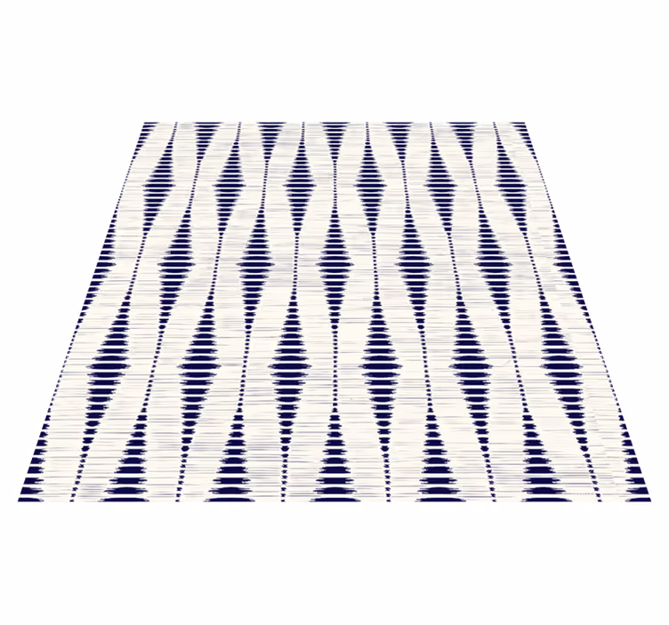 Vinylmatta balkong marinblå rabaul ikat - Tenstickers