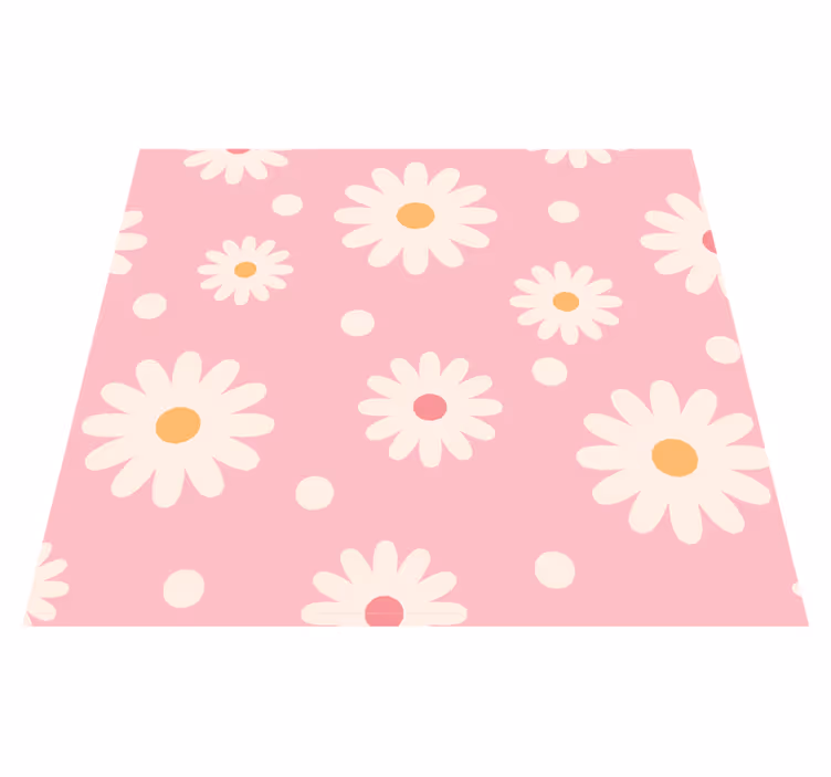 Vinylmatta balkong vintage tapet prästkragar rosa bakgrund - Tenstickers