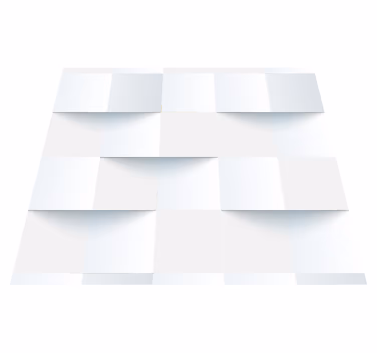 Vinylmatta balkong 3d klisterlappar vit - Tenstickers
