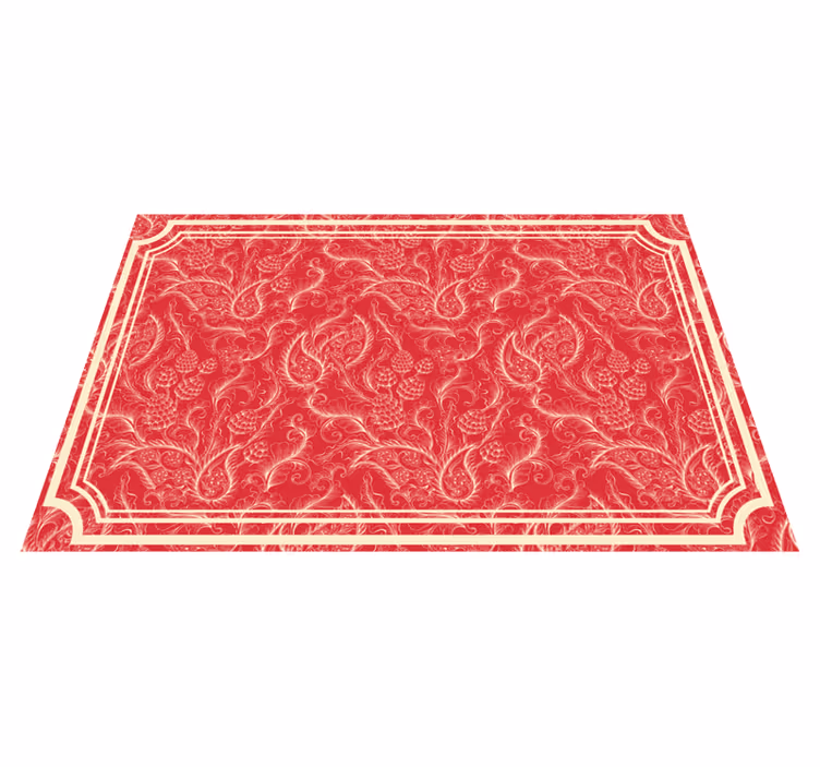 Vinylmatta röd paisley illustration - Tenstickers