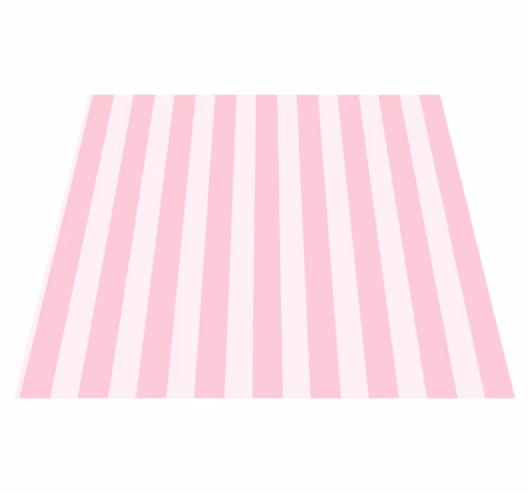 Vinylmatta rosa med rosa randig inredning - Tenstickers