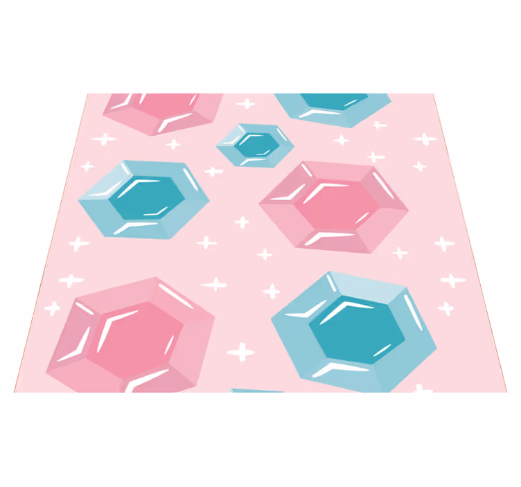 Vinylmatta rosa geometriska juveltonade stenar - Tenstickers