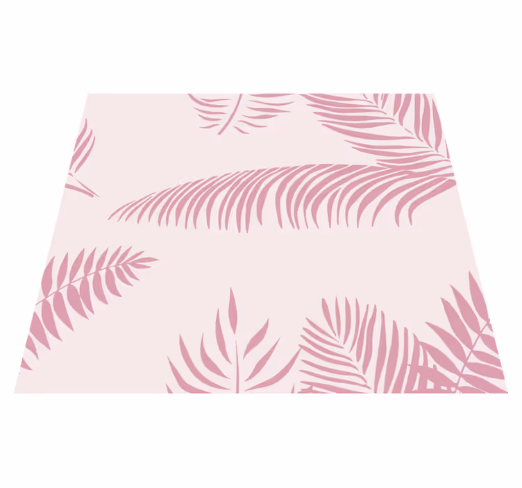 Vinylmatta rosa stora palmblad - Tenstickers