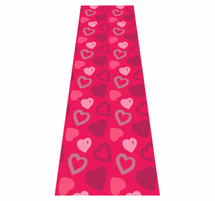 Vinylmatta rosa fuchsia hjärtan - Tenstickers