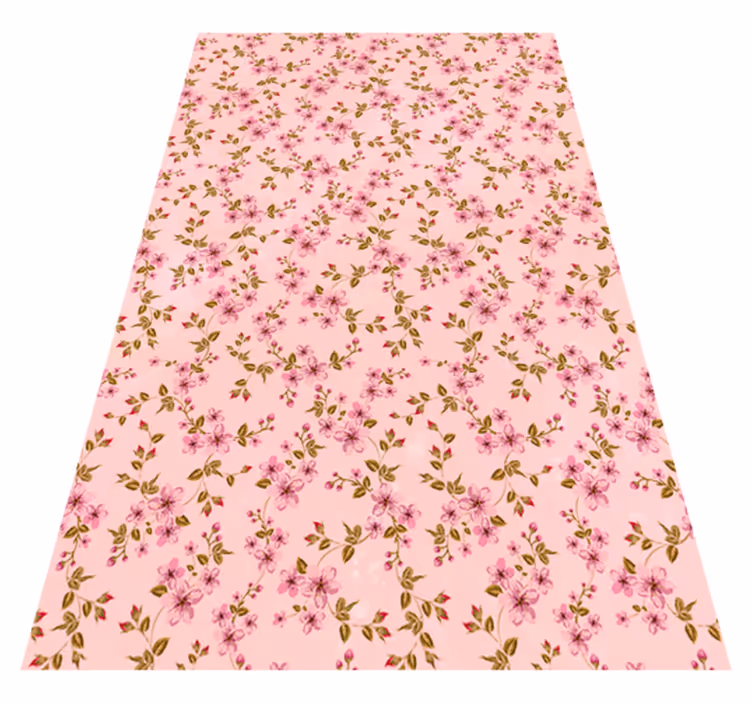 Vinylmatta rosa vattenfärgade rosa blommor - Tenstickers