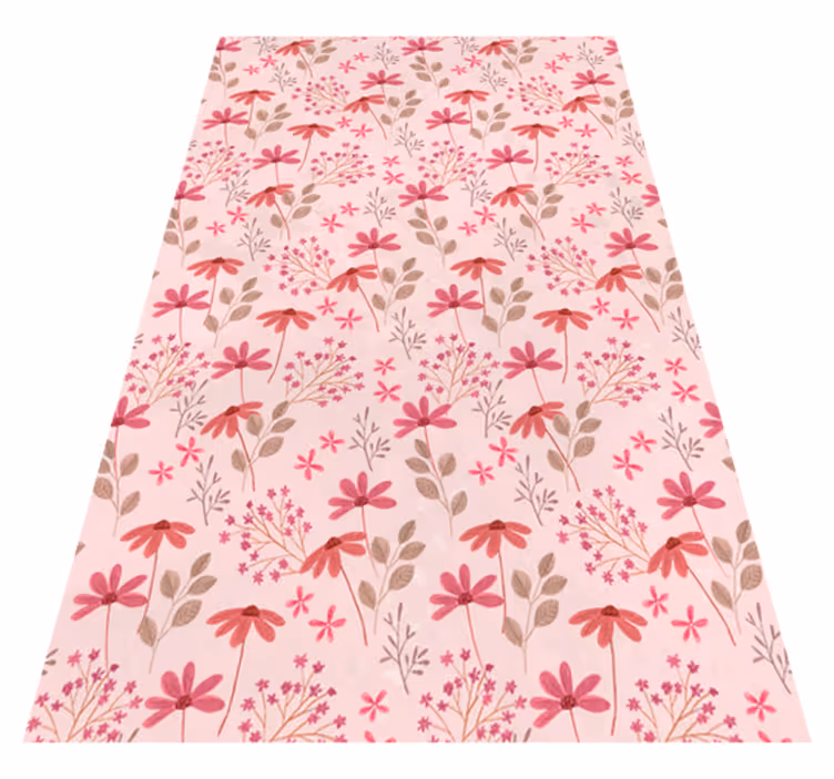 Vinylmatta rosa med små rosa blommor - Tenstickers