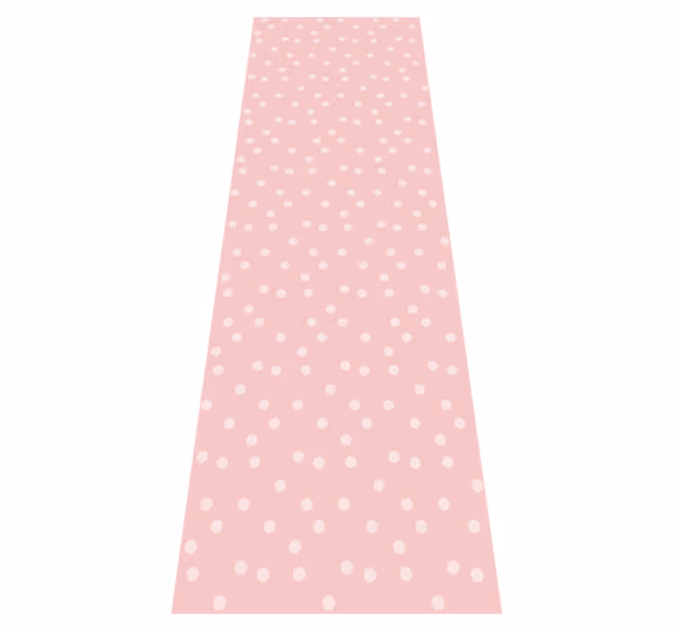 Vinylmatta rosa mjuka pastellfärger med prickar - Tenstickers