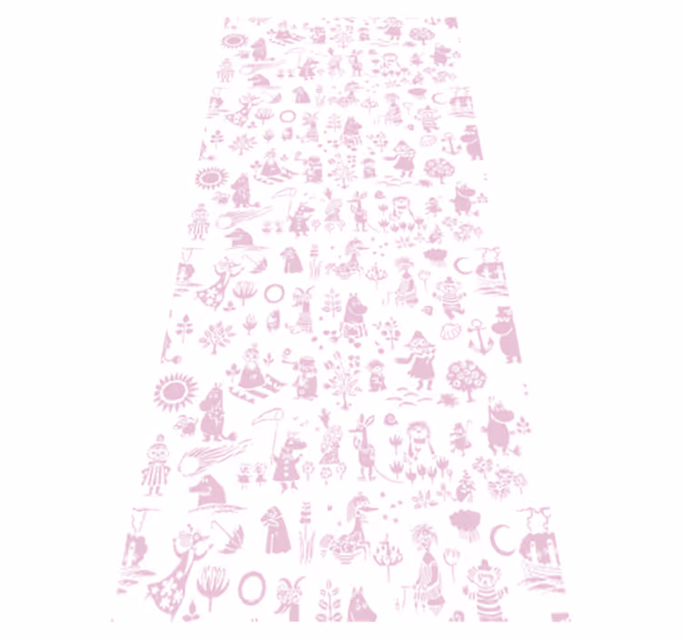 Vinylmatta rosa mumin tapet fullängd - Tenstickers