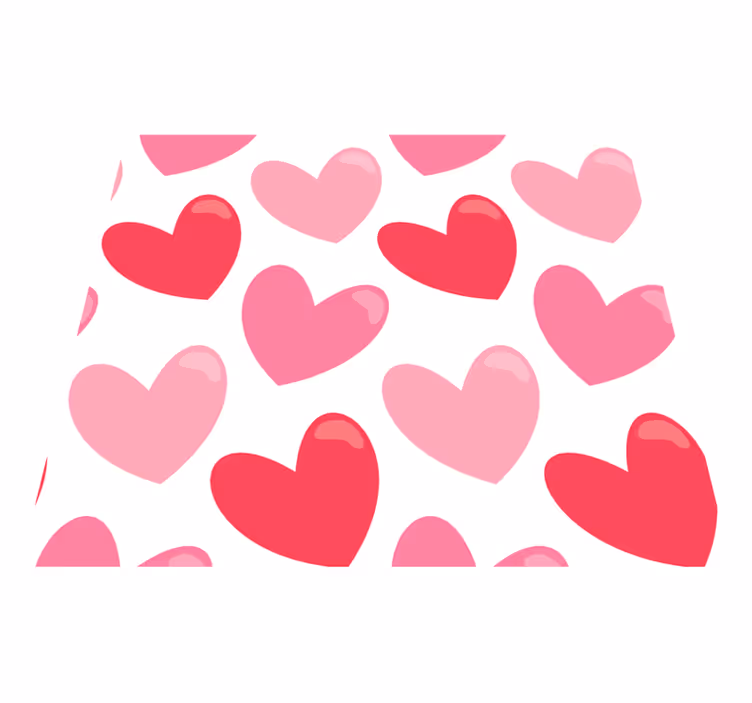 Vinylmatta rosa stora hjärtan - Tenstickers