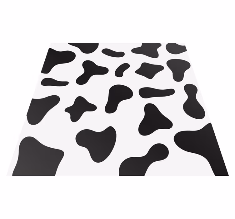 Svartvitt ko djurtryck vinyl matta - Tenstickers