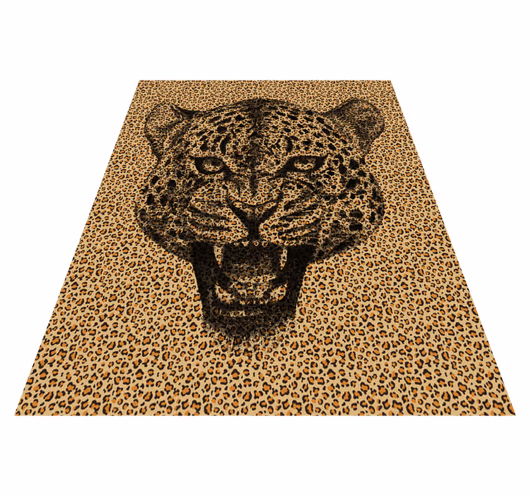 Fantastiskt leopard djurtryck vinyl matta - Tenstickers