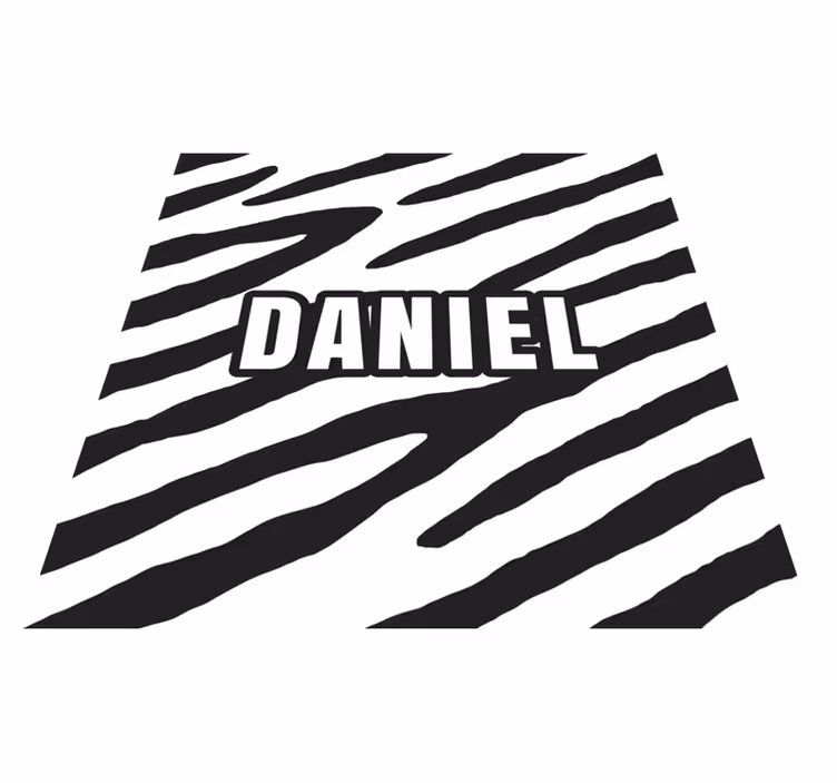 Personlig zebra vinylmatta med namn - Tenstickers