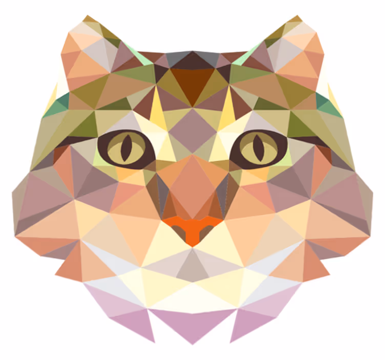 Geometrisk katt vinylmatta djur - Tenstickers