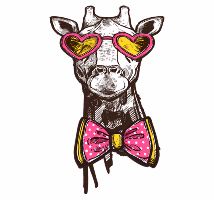 Original hipster giraff vinyl matta - Tenstickers