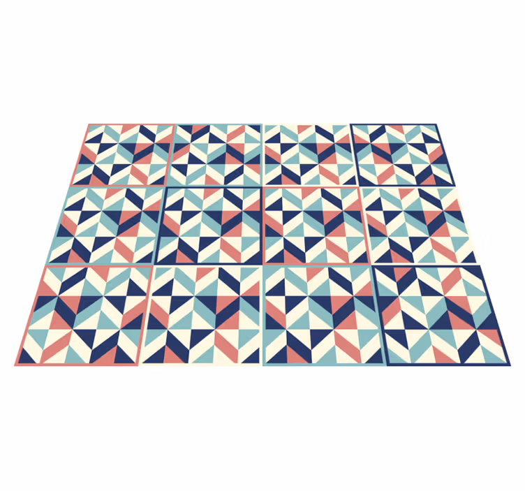 Flerfärgad romboid geometrisk vinylmatta - Tenstickers