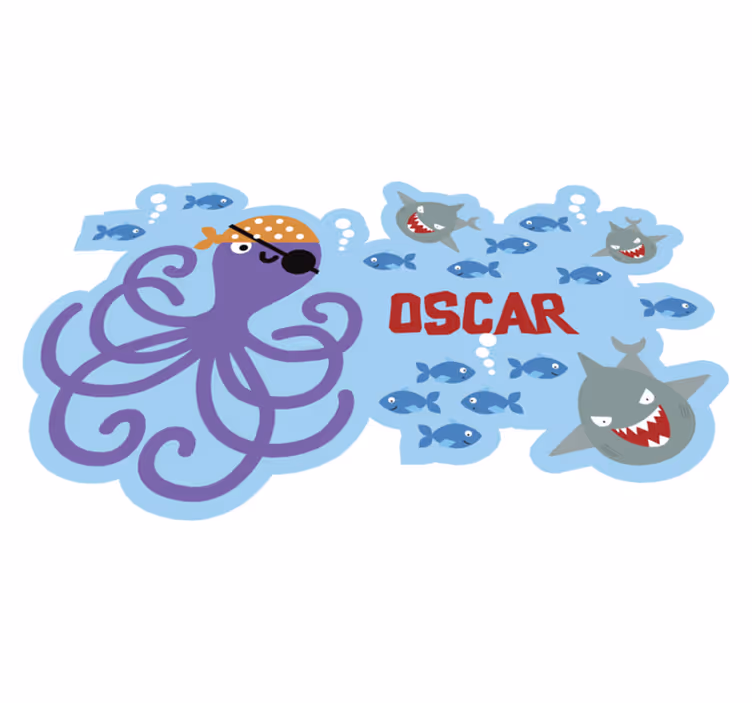 Anpassningsbara pirat bläckfisk vinyl matta - Tenstickers