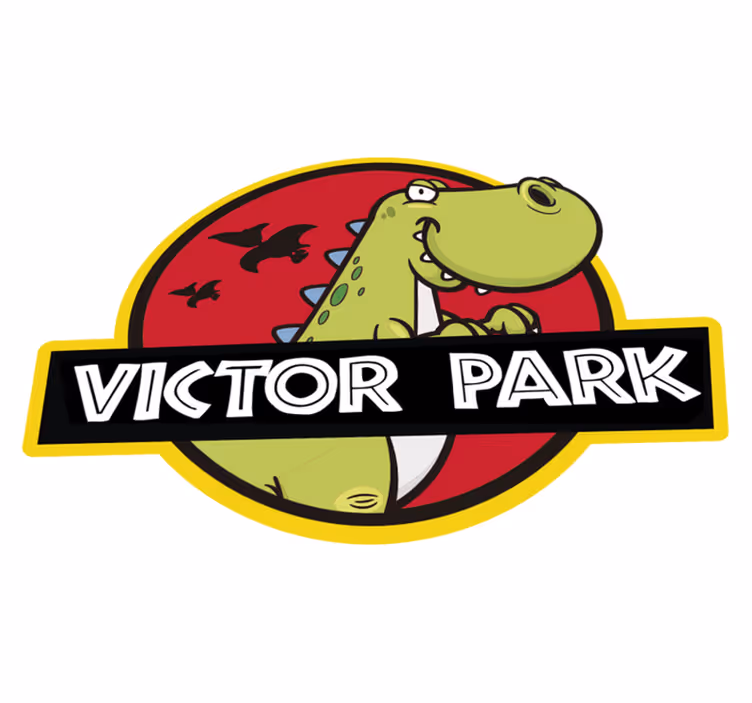 Personnalised jurassic park kids vinyl matta - Tenstickers
