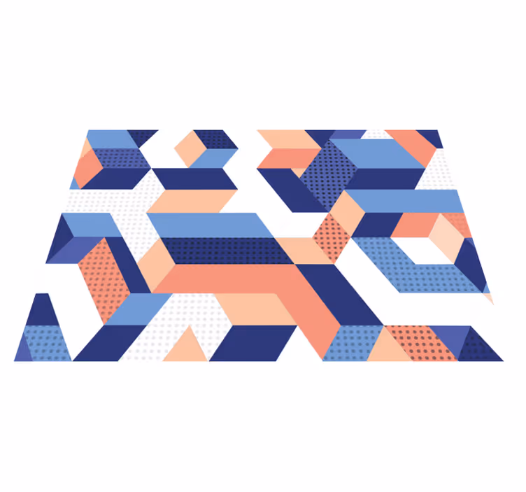 Modernt geometriskt vinylmatta 3d - Tenstickers