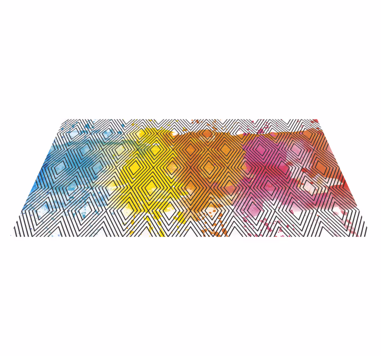 Flerfärgade geometriska mönster Vinylmatta modern - Tenstickers