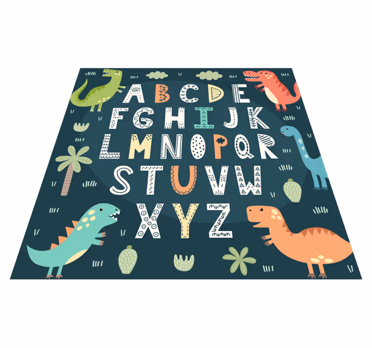 Dinosaurie alfabetet vinyl matta - Tenstickers