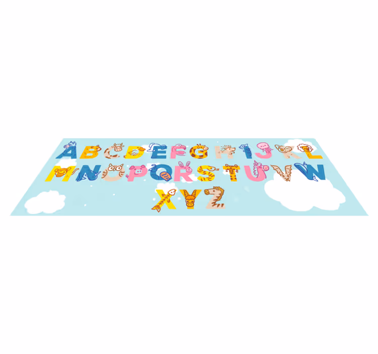 Underbara barn vinyl alfabet matta med djur - Tenstickers