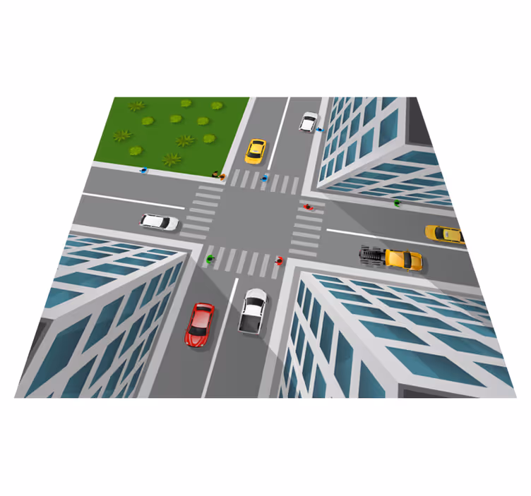 Fantastiskt 3d crossroad vinylmatta - Tenstickers