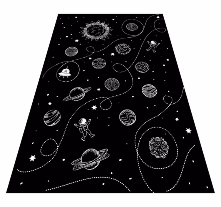 Fantastiska stjärnor och planeter som drar vinylmatta - Tenstickers