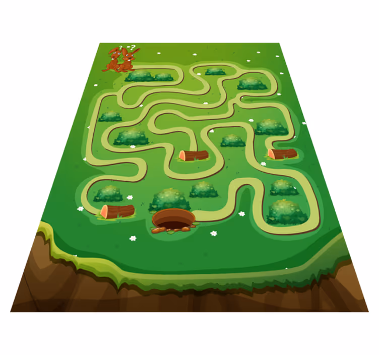 Fantastiska barn labyrint spel vinyl matta - Tenstickers