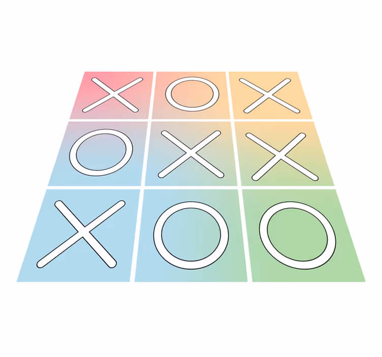 Tic tac toe vinyl mattspel - Tenstickers
