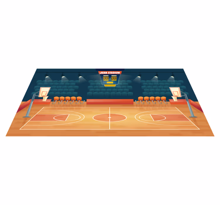 Vinylmatta basketplan med namn - Tenstickers