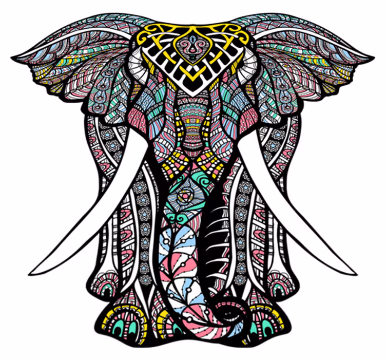 Underbar elefantmandala vinylmatta - Tenstickers