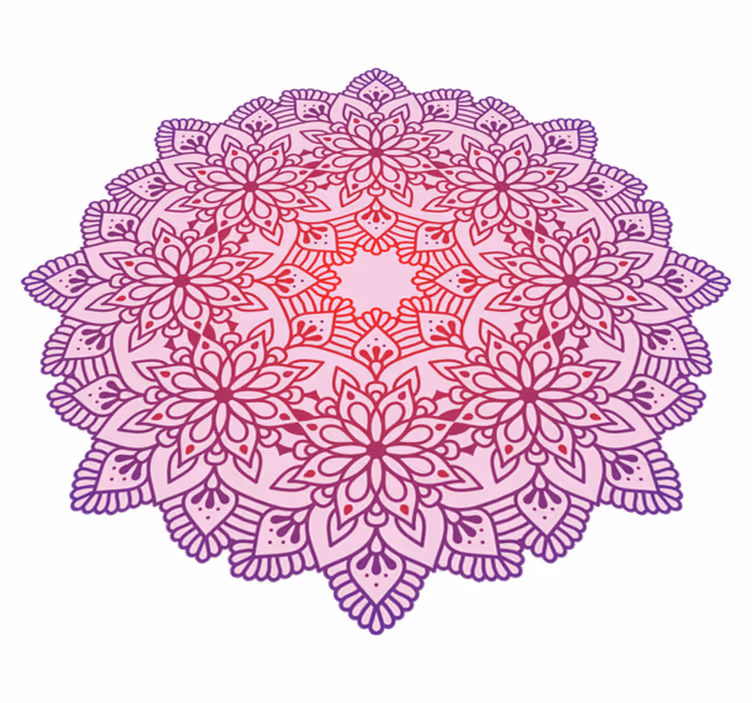 Elegant blomma färgglad mandala vinyl matta - Tenstickers