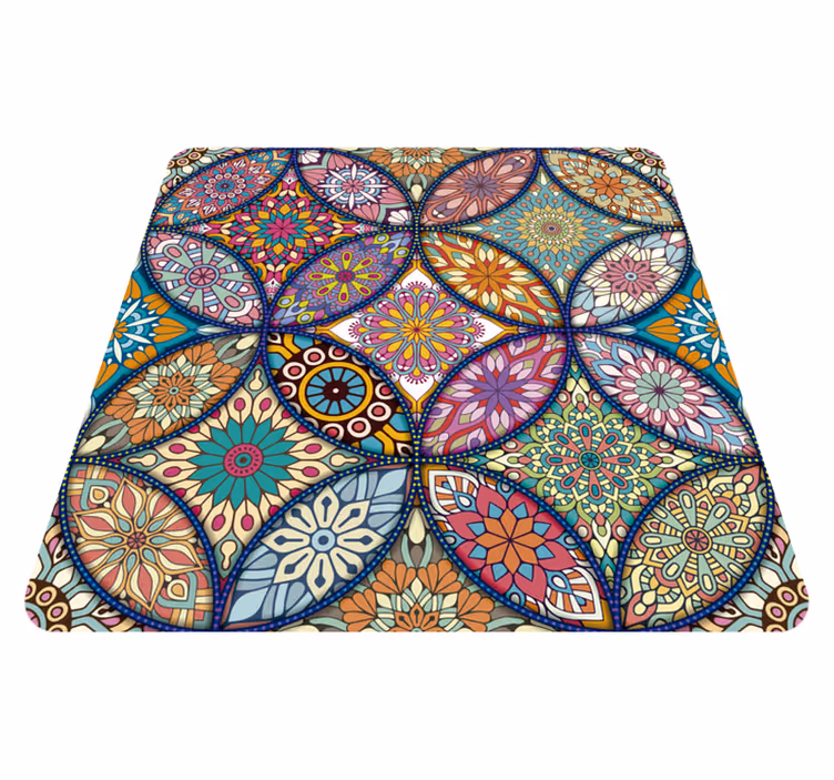 Mandalas vinylmatta i fullfärg - Tenstickers