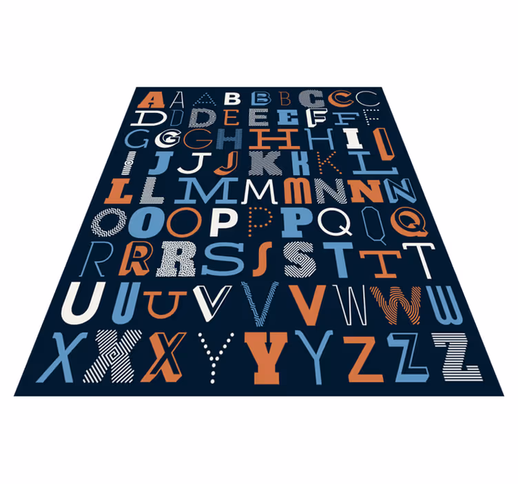 Typografiska alfabetet vinyl matta abc - Tenstickers
