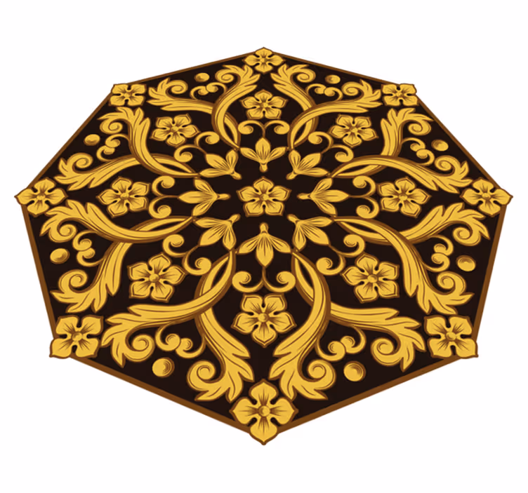 Blommig filigran vinylmatta vintage - Tenstickers