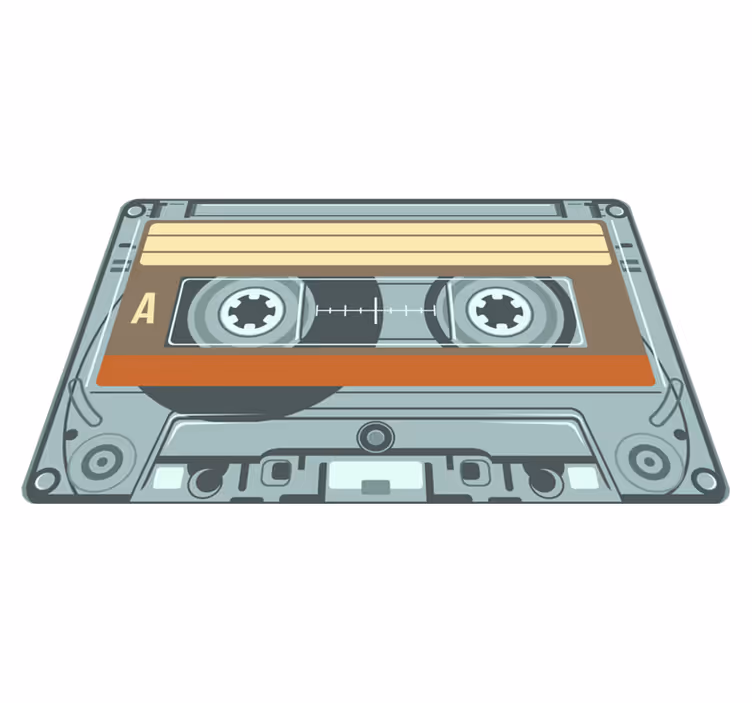 Radiokassett vintage vinyl matta - Tenstickers