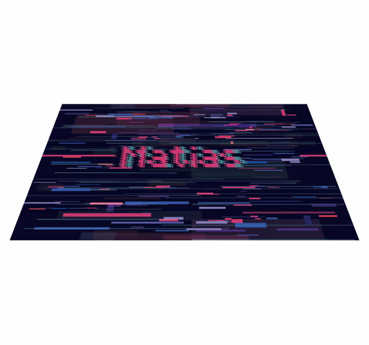 Modern glitch mattan med namn - Tenstickers