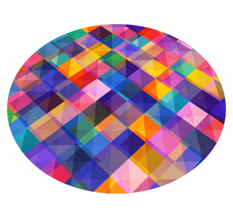 Modern färgad mosaikvinylmatta - Tenstickers