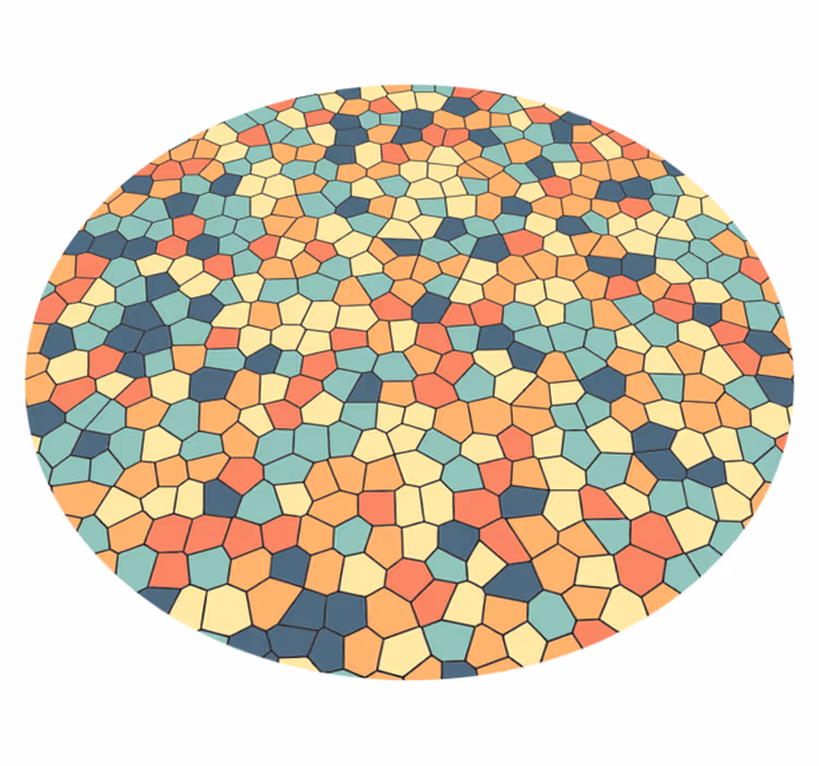 Rund vinylmosaikmattapastell - Tenstickers
