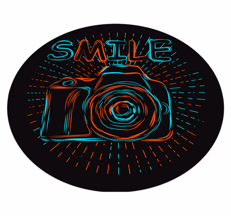 Retro kamera vinyl matta vintage stil - Tenstickers