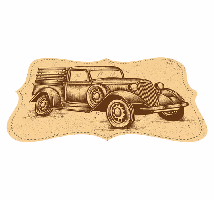 Vintage stil lastbil design matta - Tenstickers
