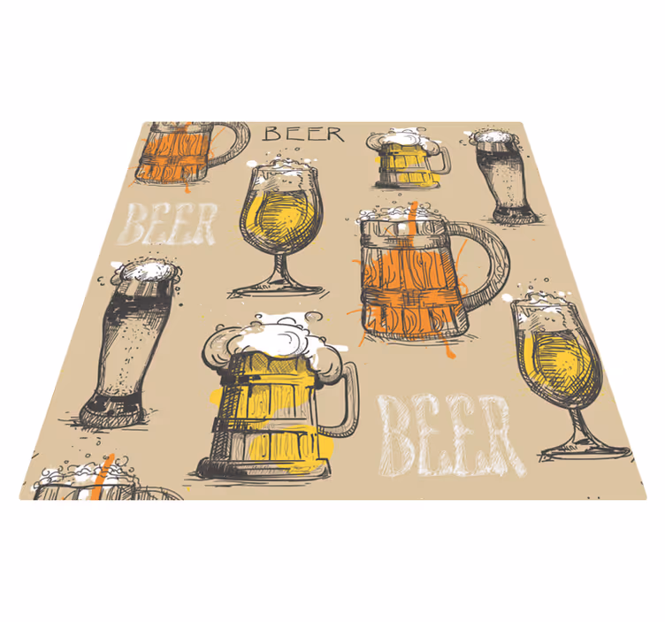 Vintage vinylmatta - ölglas - Tenstickers