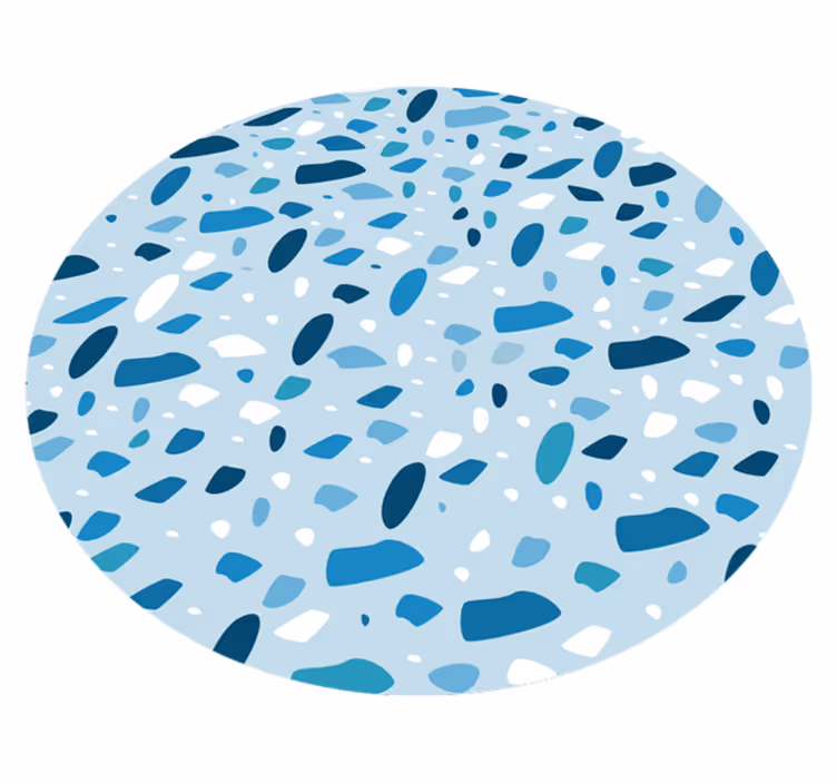Fantastisk blå terrazzo textur sten vinyl matta - Tenstickers