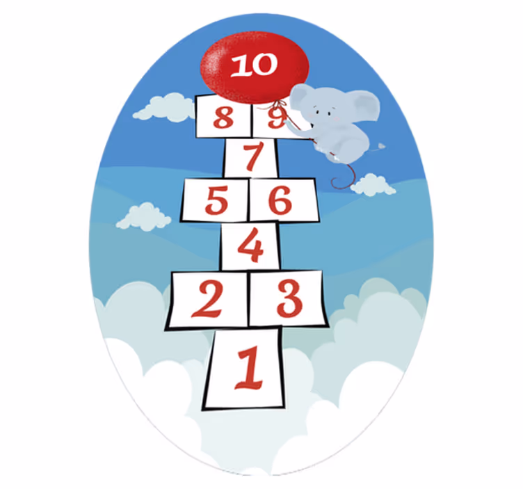 Hopscotch ballong elefant Vinylmatta Barn - Tenstickers